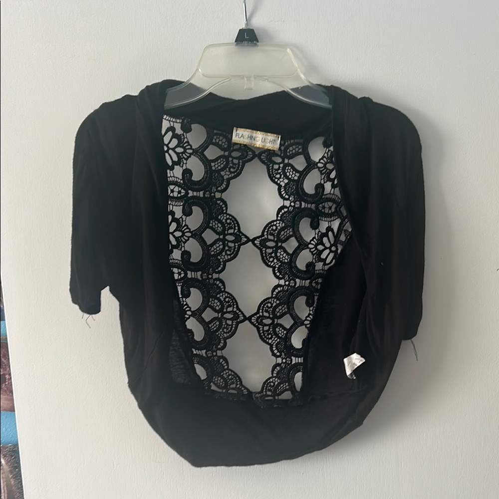 Elegant Black Lace Women's Top